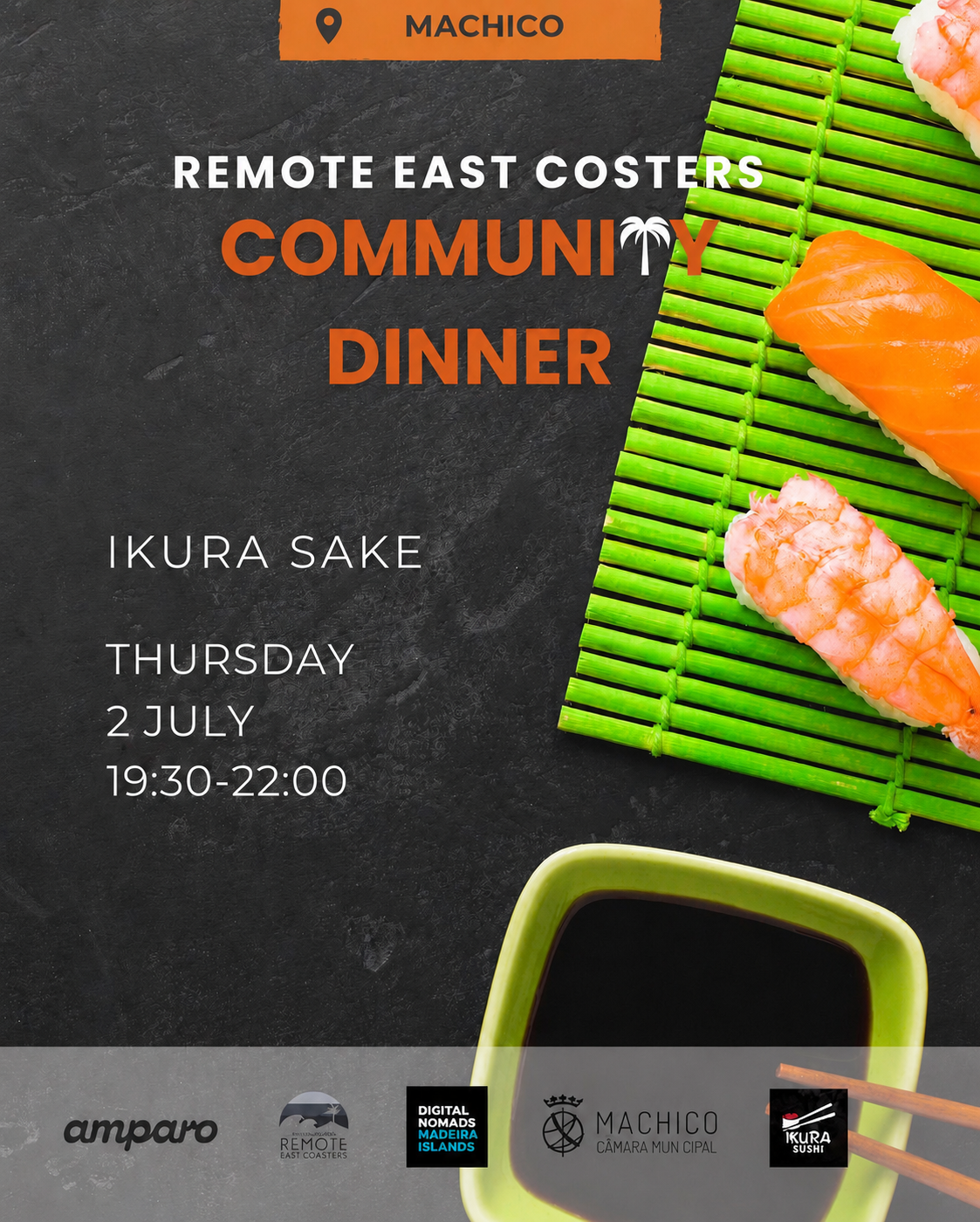 Remote Eastcoasters Community Sushi Dinner